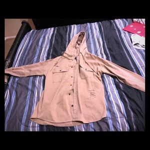 Distressed tan hoodie